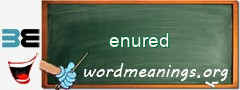 WordMeaning blackboard for enured